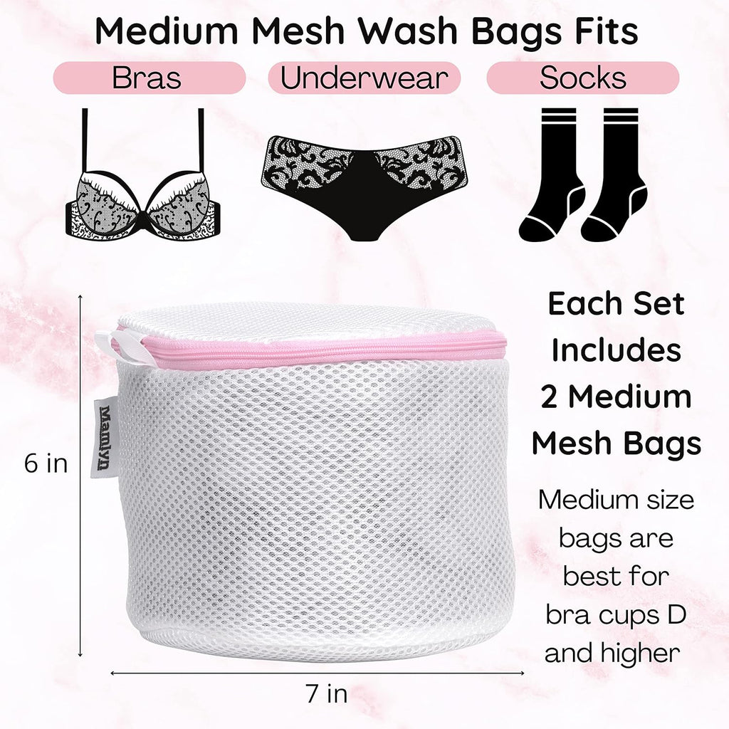 Mamlyn Mesh Bra Bags for Washing Machine, Lingerie wash Bags for Laundry