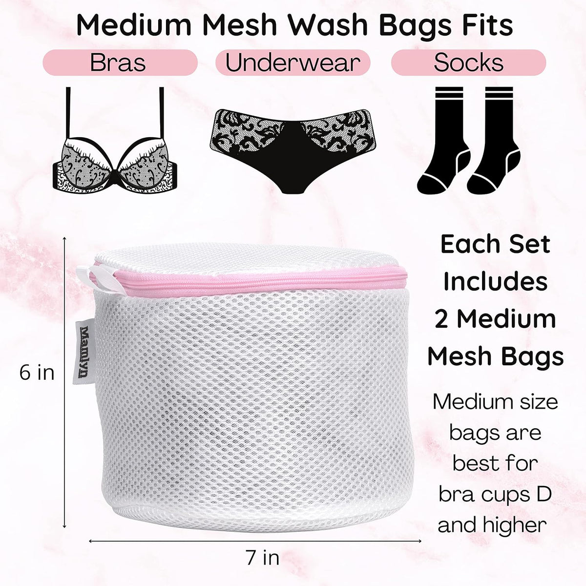 Mamlyn Mesh Bra Bags for Washing Machine, Lingerie wash Bags for Laundry