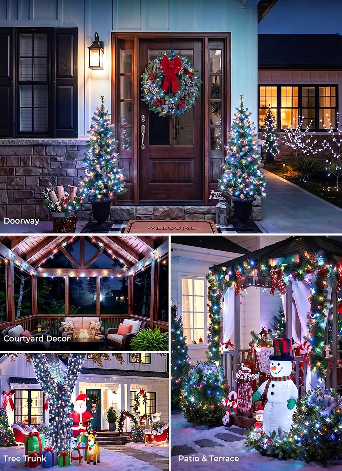 39Ft 100 LED Christmas Mini Lights, Multicolor Christmas Tree Lights Indoor
