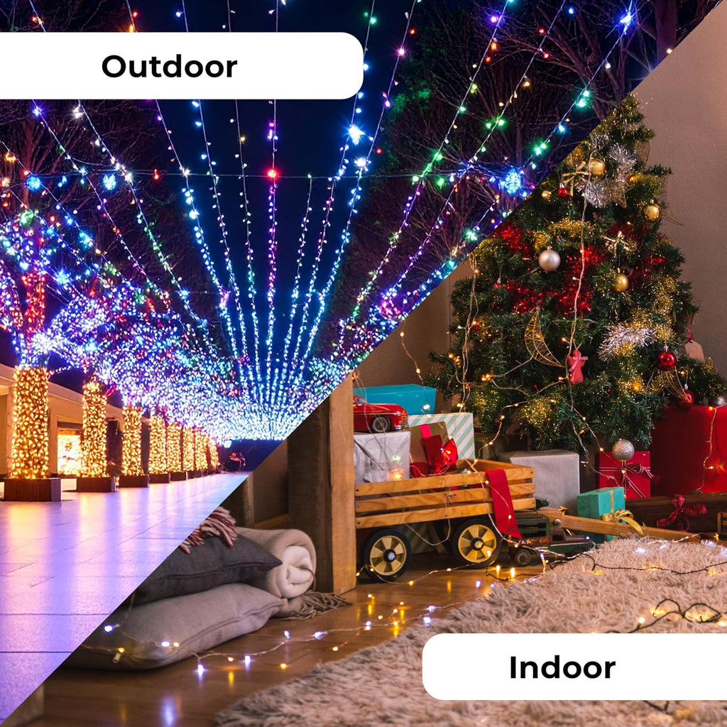 100 Count Multicolor Incandescent Christmas Lights White Wire String Light Indoor Outdoor Tree Garland Holiday Wedding Party Decorations