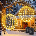 iBaycon 2 Pack Christmas Sphere Lights 11.8 in Battery Operated, Warm White