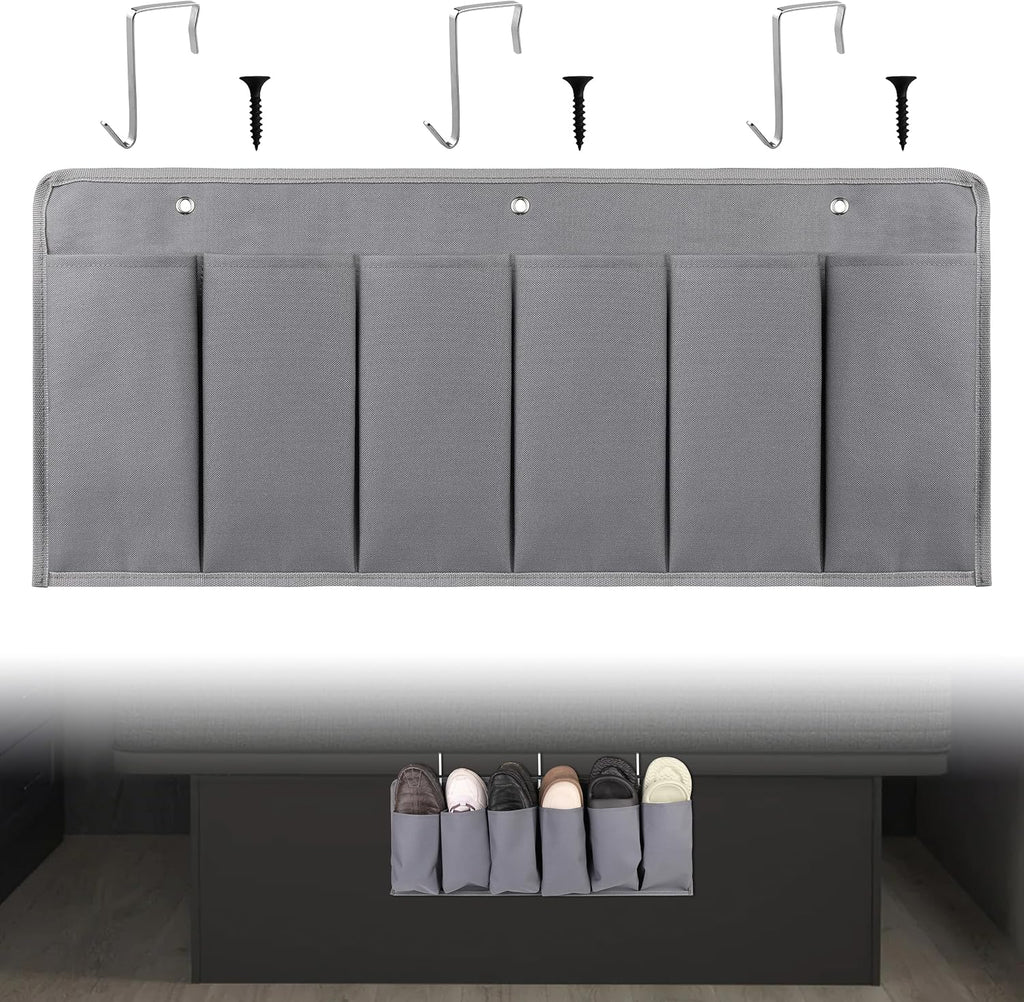 RVZONE 6‑Large‑Pocket RV Bedside Hanging Organizer with Sturdy Hooks