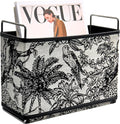Leather Magazine Holder Rack Floor Basket for Bedroom & Living Room