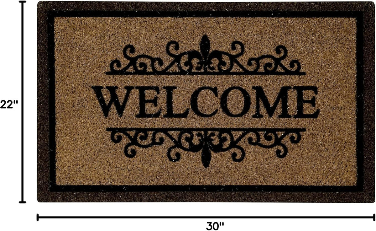 Ackland Coir Doormat | Clara Brown Welcome Flocked | 18" x 30"