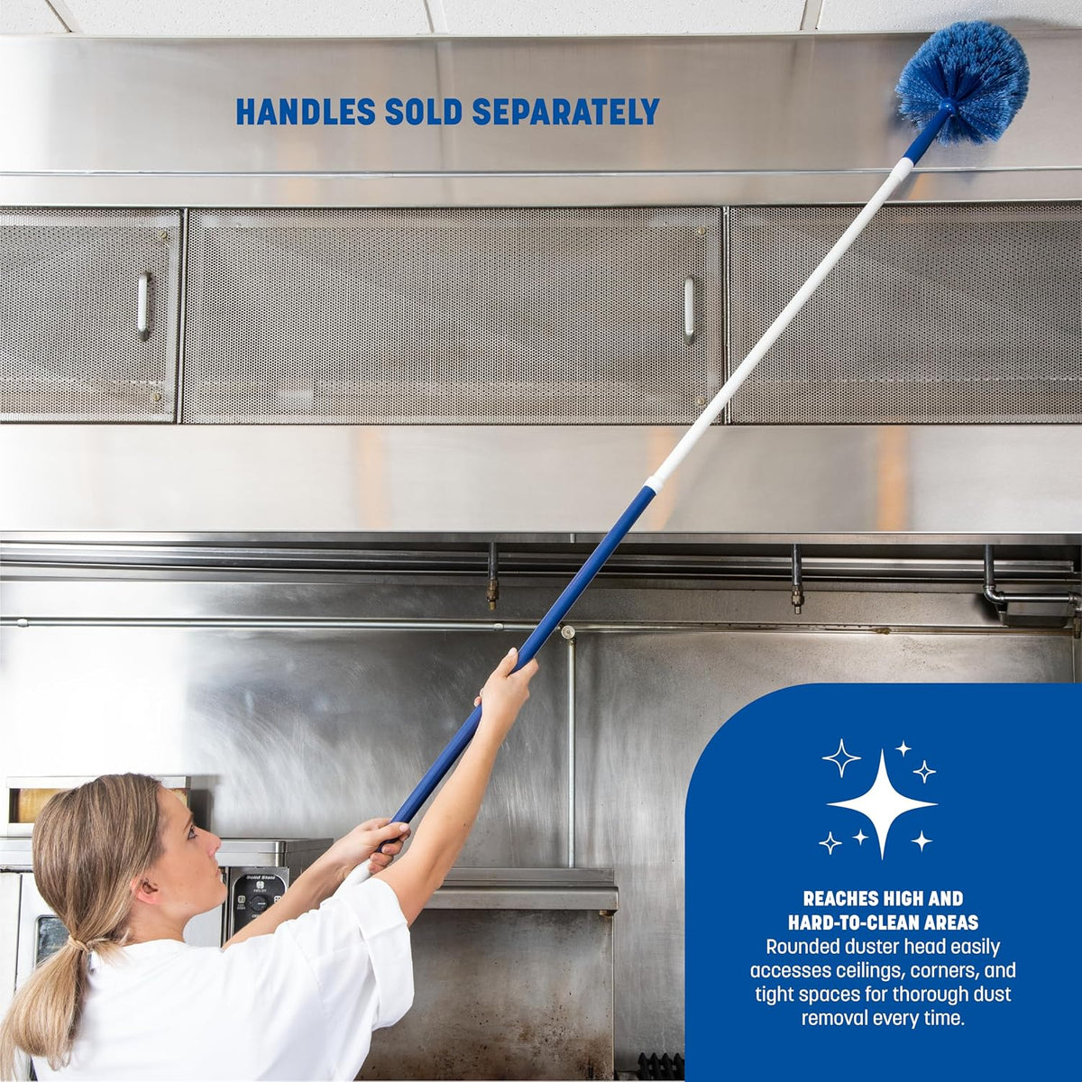 Sparta Round Duster Head, Soft Flagged Bristles, 9 Inch, Blue, 12-Pack