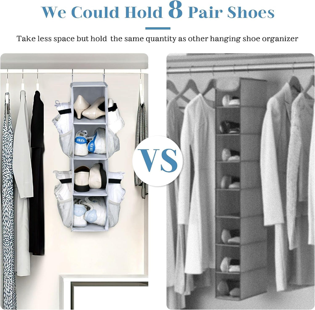SLEEPING LAMB Shoe Rack for Door with Large Deep Pocket and Short Hanging Shoe Organizer for Closet or RV