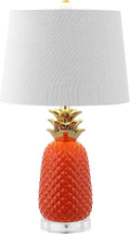 JONATHAN Y Pineapple Ceramic Table Lamp Bedside Nightstand 23", Orange/Gold