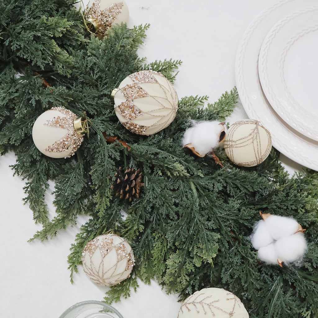 3.15IN Velvet Ornaments for Christmas Tree, 12pcs Flocked Ornaments Balls