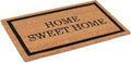 BIRDROCK HOME Home Sweet Home Coir Doormat | 18 x 30 Inch | Standard Welcome Mat with Black Border and Natural Fade | Vinyl Backed | Outdoor