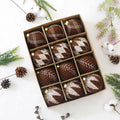 3.15IN Velvet Christmas Ornaments with Glitter, 12pcs Flocked Ornaments Set