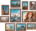 Vittanly 10 Pack Picture Frames Collage Wall Decor, Rustic Brown