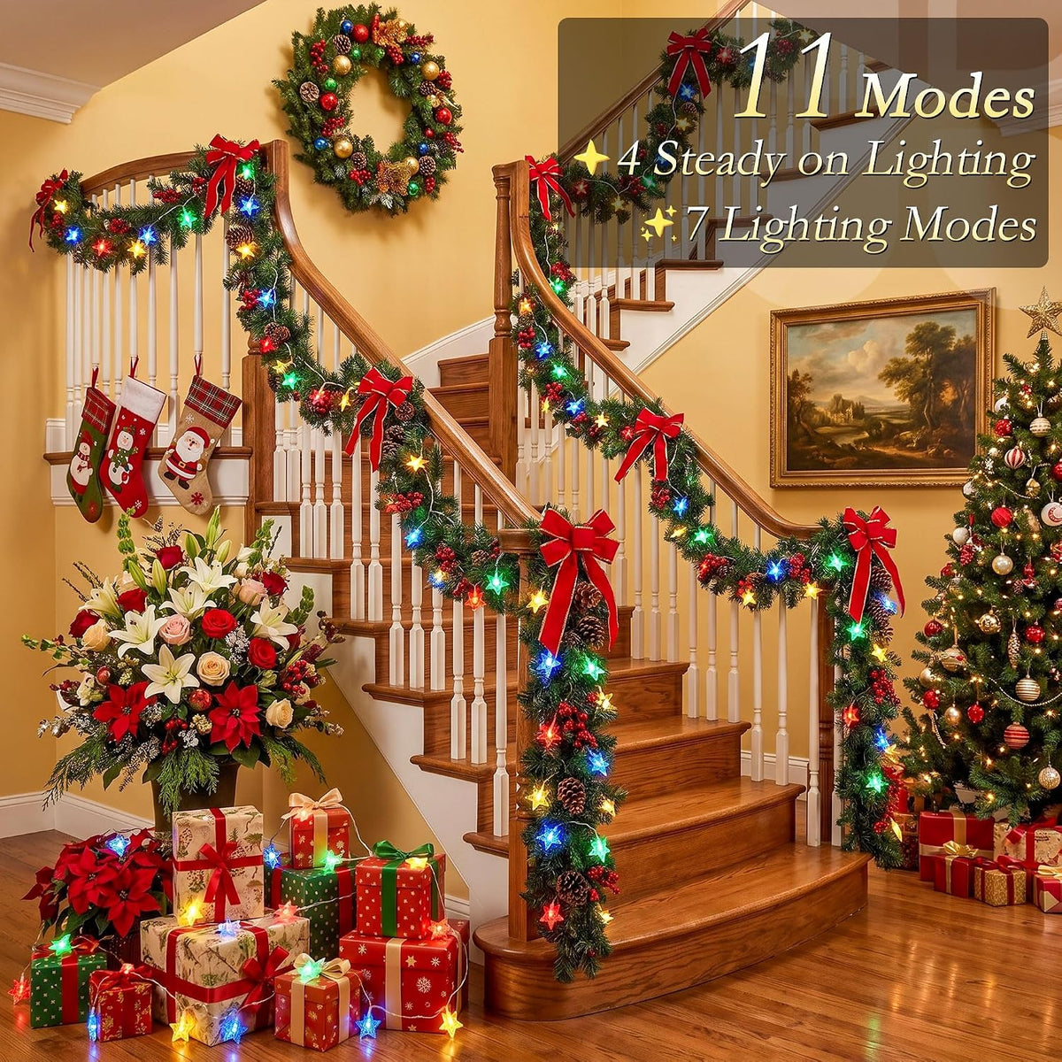 Star Lights String Lights USB 50FT 100 LED Warm White & Multicolor Changing