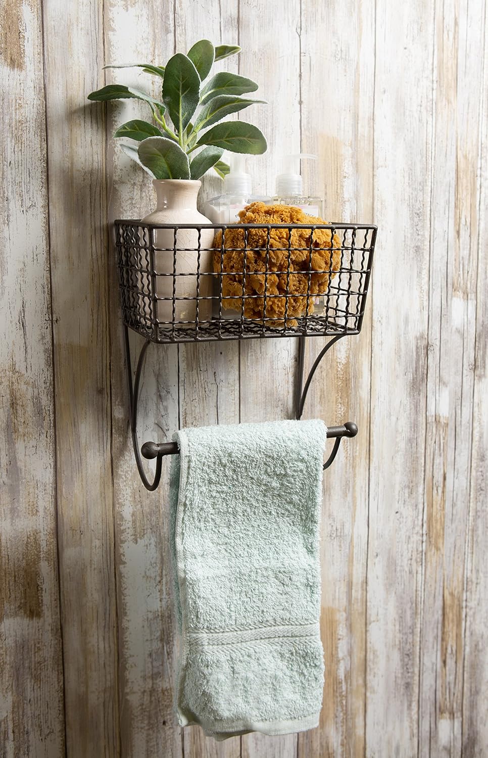 DII Rustic Bathroom Décor, Metal Storage, Small Towel Bar, Rustic