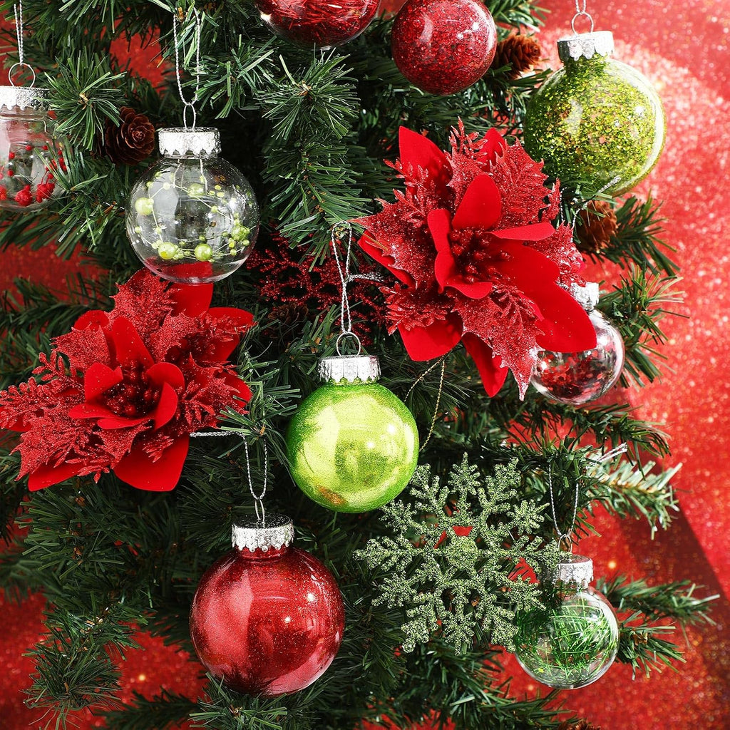Jenaai Green Red 74 Pcs Christmas Ball Ornaments Tree Decorations