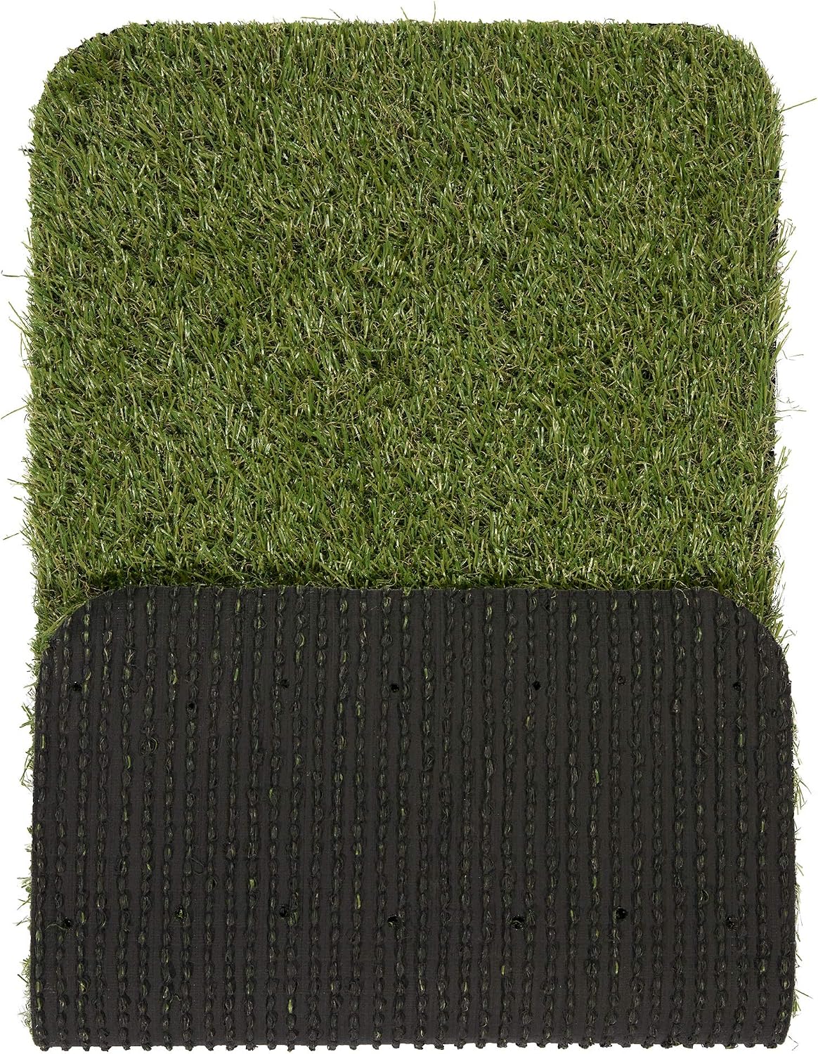Ottomanson Artificial Grass Puppy Potty Training Pad with Tray, 15" x 30" Reusable Pee Pad for Small Pets and Dogs