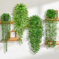 Palonu 4Pcs Artificial Hanging Plants with Cascading Faux Vines