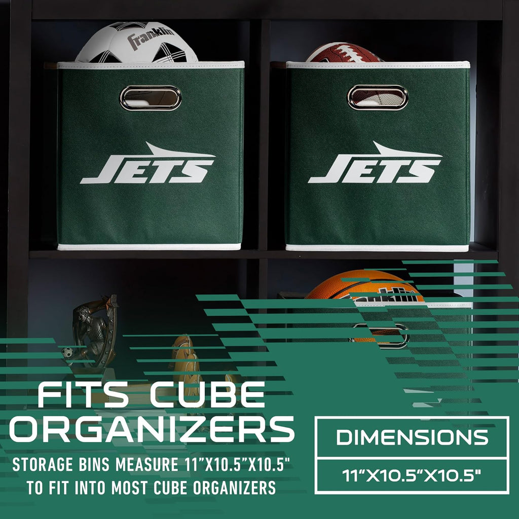 Franklin Sports NFL New York Jets Collapsible Storage Bin - 11"x11"