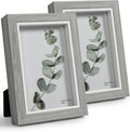 Afuly 4x6 Picture Frames Grey Wood Texture Photo Frame Set of 2