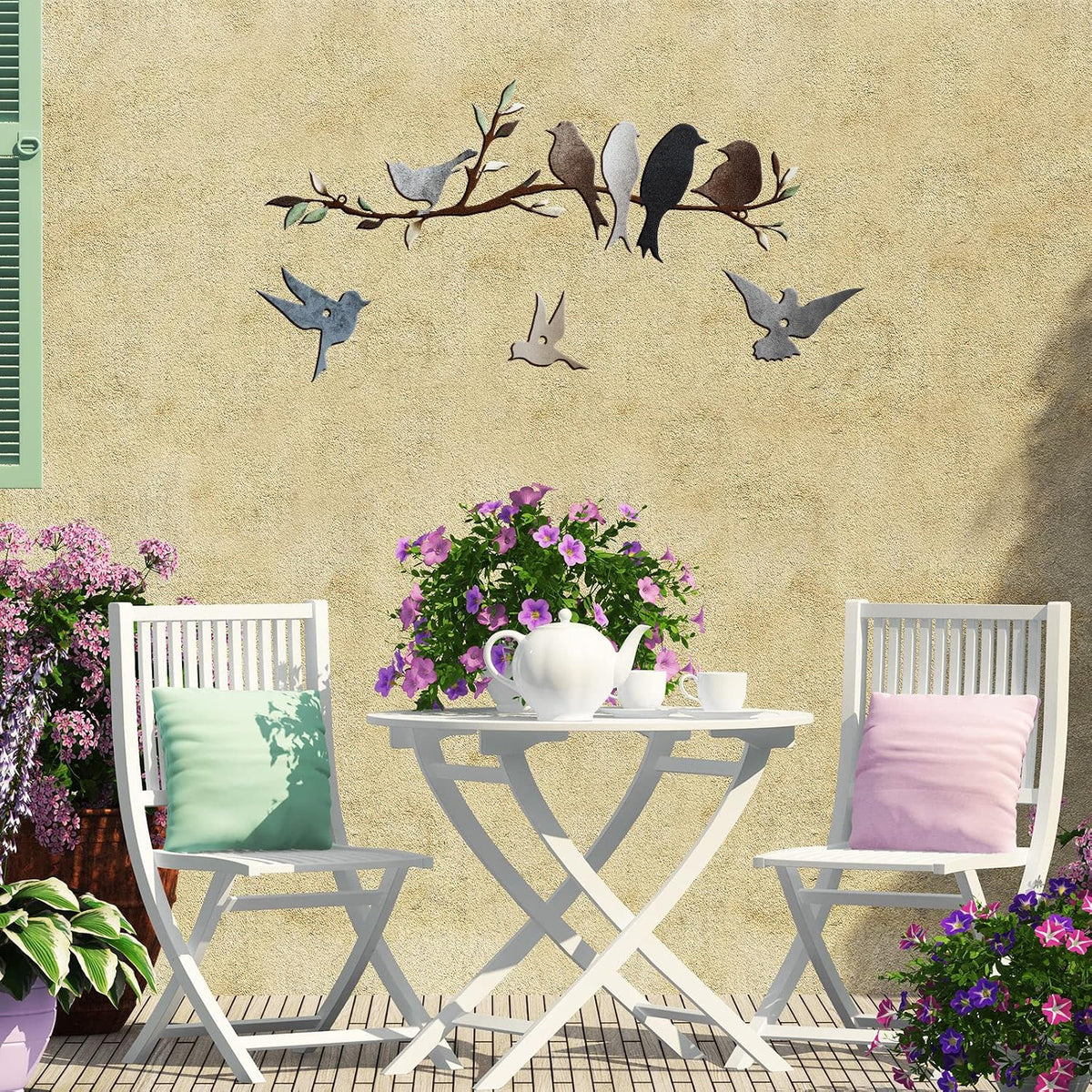 Metal Bird Wall Art Birds on The Branch Decor