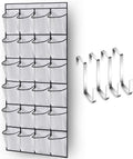 MISSLO Over The Door Shoe Organizer 24 Large Mesh Pockets, White
