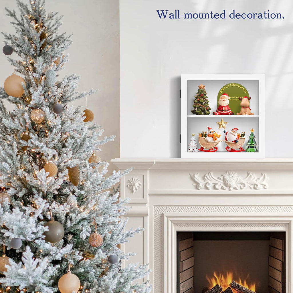 An&He 10x10 Shadow Box Frame Engineered Wood | with a 2.7" Usable Display Depth | Includes Acid-Free Backing Board, UV Resistant Acrylic, and Hanging Hardware-White