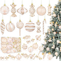 48Pcs Christmas Ornament Candy Lollipop Set Hanging Plastic, Champagne Gold