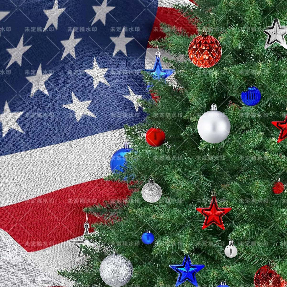 100PCS Christmas Ball Ornaments with Tree Topper, Hanging Xmas Decorations