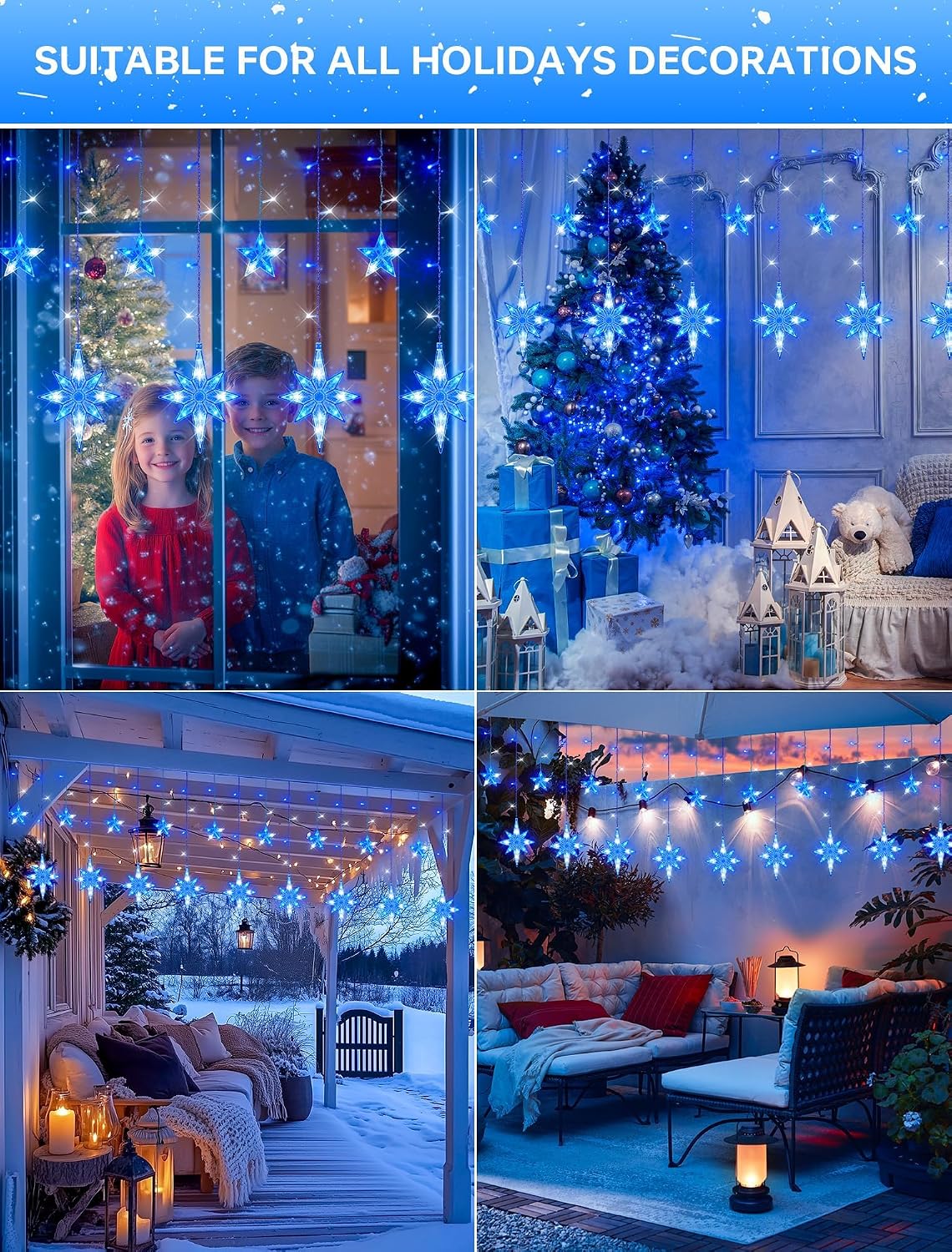Star Icicle Lights Outdoor,126 Led 12 Star Hanging String Light
