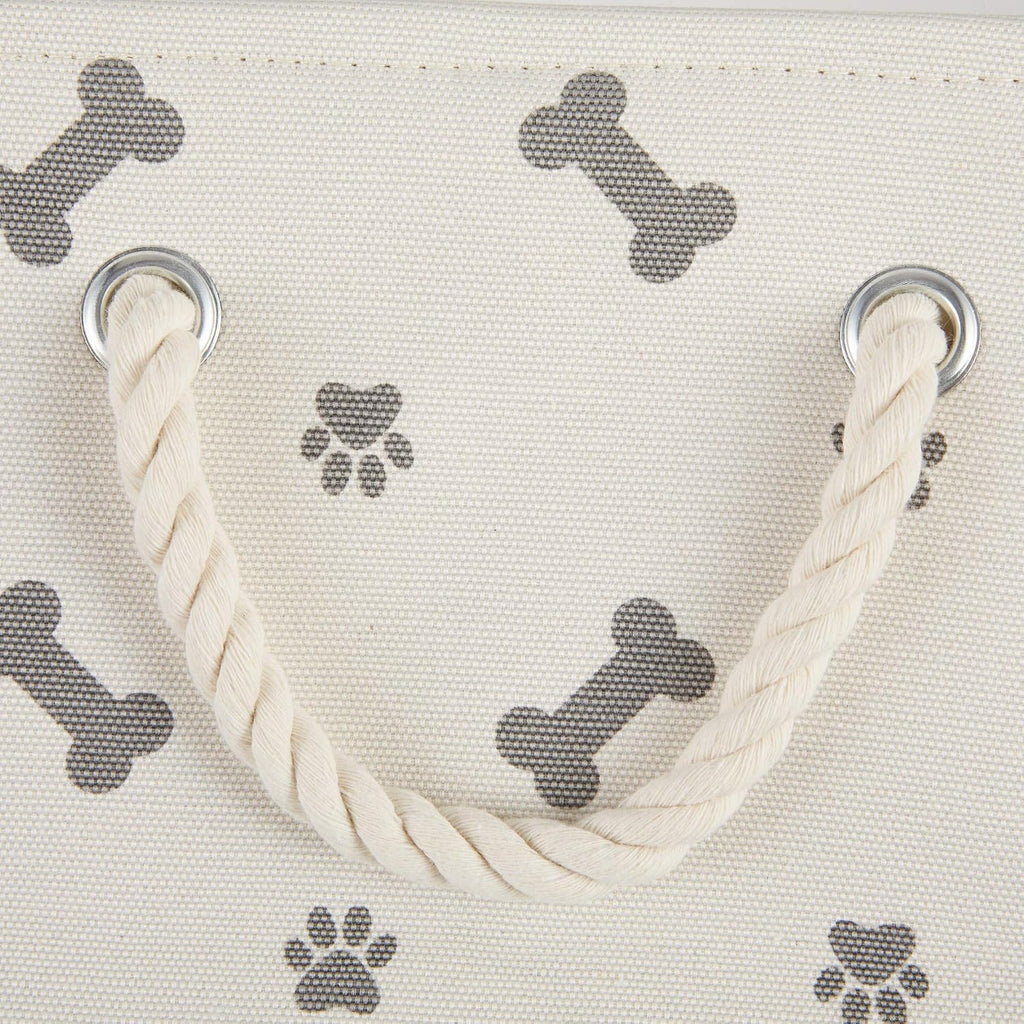 Bone Dry Dog Toy Basket, Rectangle Gray Large, Collapsible