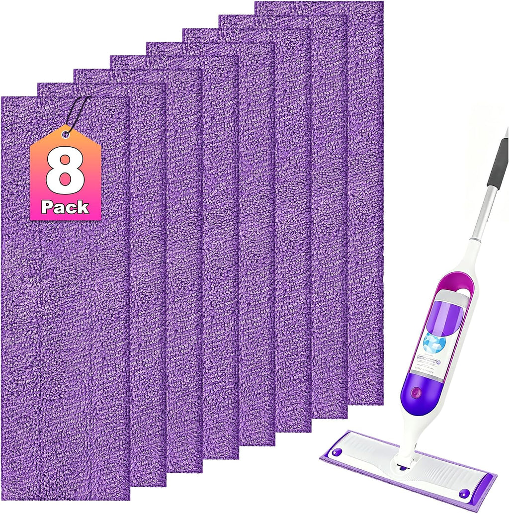 FIXSMITH Power Mop Pads Compatible with Swiffer Power Mop, 8 Pack Reusable PowerMop Refills for 13"-15" Spray Mops, Microfiber Household Replacement Pad for Floor Cleaning