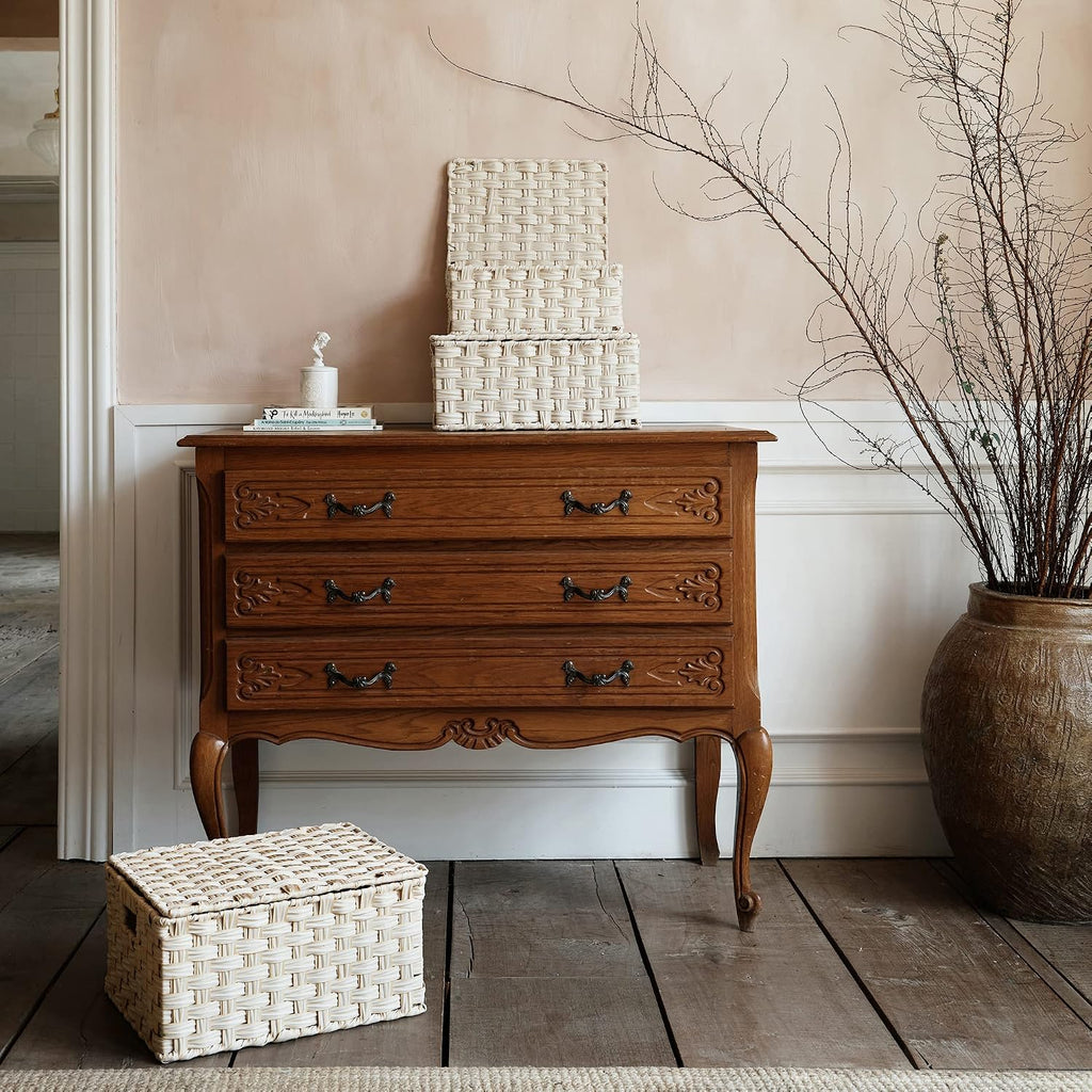 GRANNY SAYS Wicker Baskets with Lids, Woven Storage Basket with Lid
