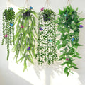 Der Rose 4 Pcs Fake Hanging Plants with Butterflies for Shelf Wall Decor