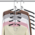 Space Saving Shirt Hanger 5 in 1 Non Slip Coat Hanger Black 2 Pack