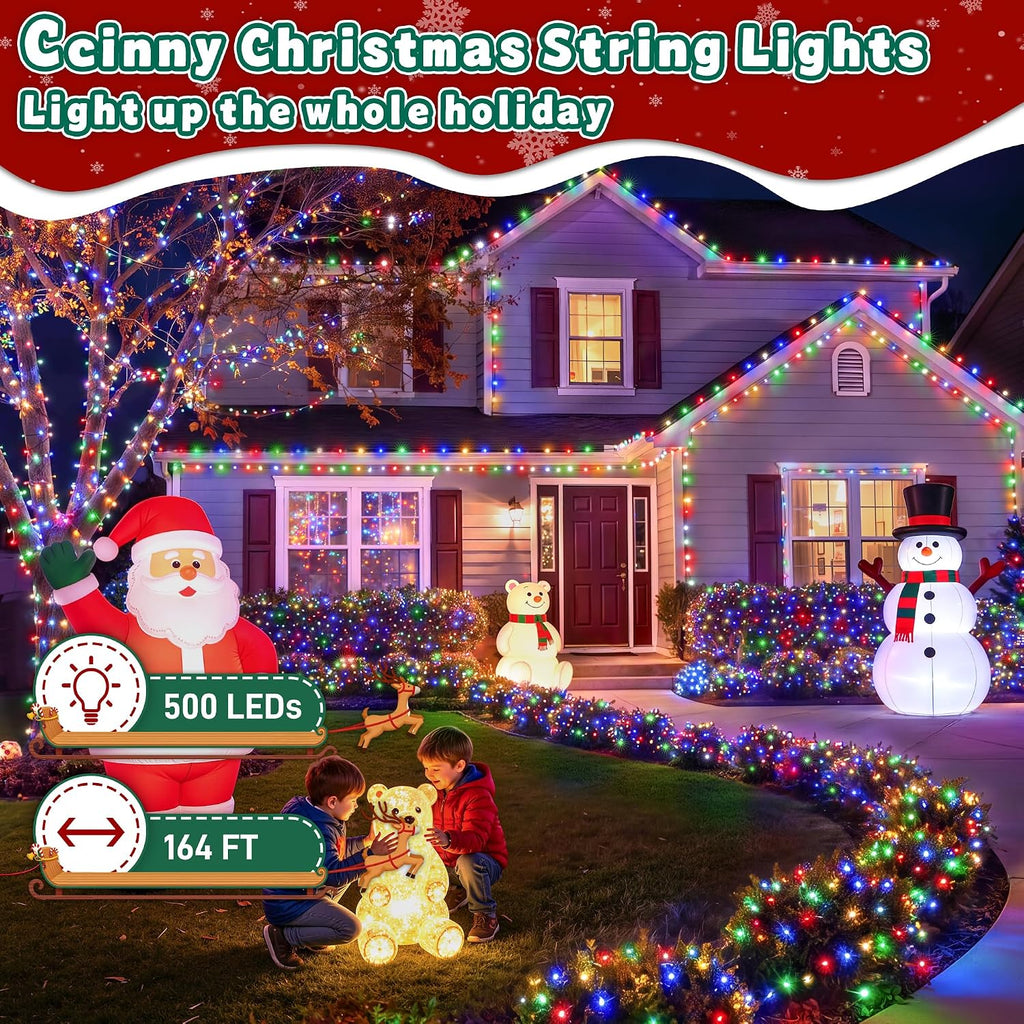 Outdoor Christmas Lights 500 LED 164FT, 13 Modes Multicolor