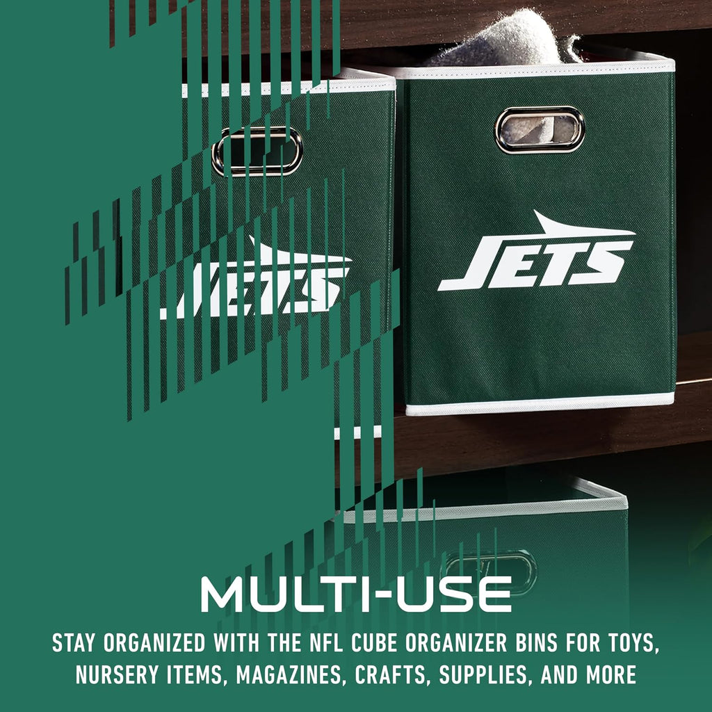 Franklin Sports NFL New York Jets Collapsible Storage Bin - 11"x11"