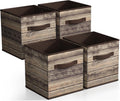 Sorbus 11 x 11 Storage Cubes, Foldable Fabric Bins (4 Pack, Rustic Brown)