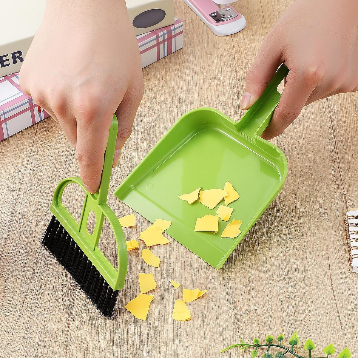 Sewroro Mini Broom and Dustpan Set 6 Pack Desktop Broom and Dustpan Combo for Home Office Cleaning Brush for Keyboard Windowsill Counter Compact Handheld Sweeping Tools