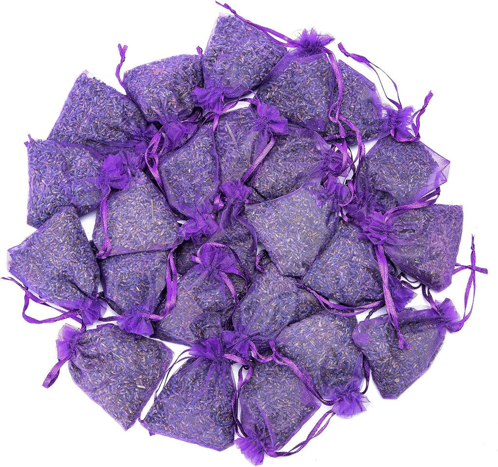 Lavande Sur Terre French Lavender Sachets for Drawers and Closets Fresh Scents, Set of 24, Home Fragrance Sachet for Wardrobes Closets, Purple, LV-C-24-1