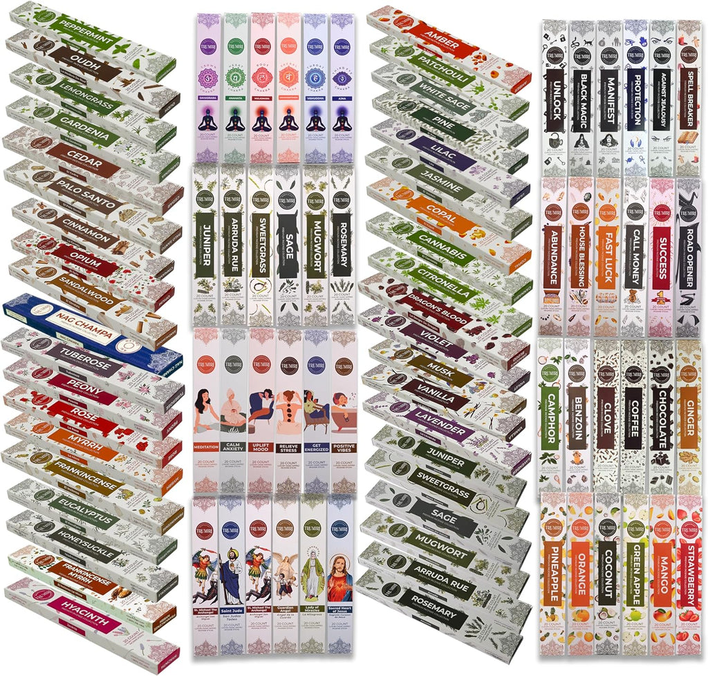 Trumiri Incense Sticks - Insence-Sticks - 12 Random Scents Variety Pack of Insense Inciensos - 20 Inscents-Sticks per Scent - Total 240 Incents + Holder Burner