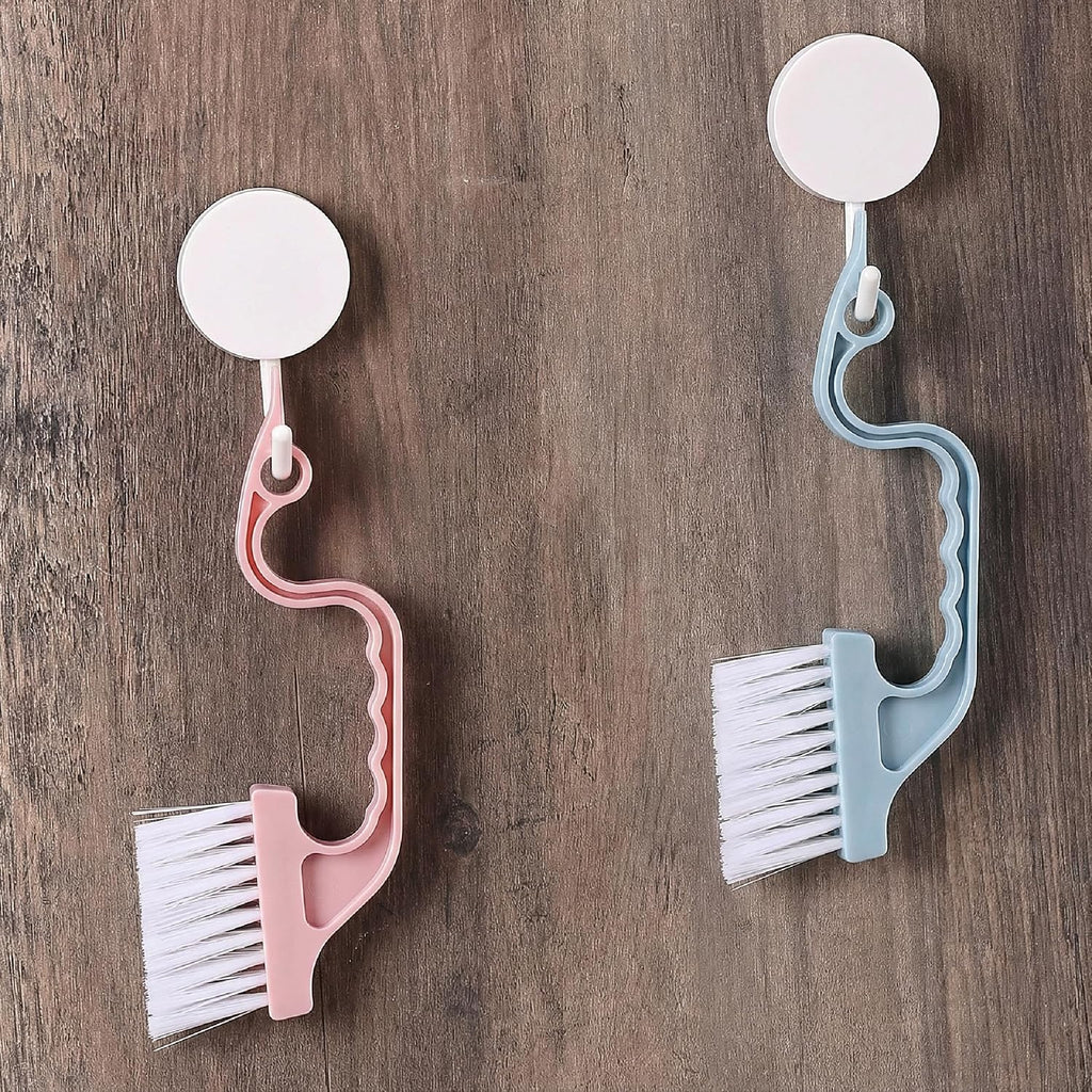 Slick- Window Track Cleaning Brush, 3 Pack, Colorful Ergonomic Handle, Built-in Scraper, Multipurpose, Window Track Cleaning Tools