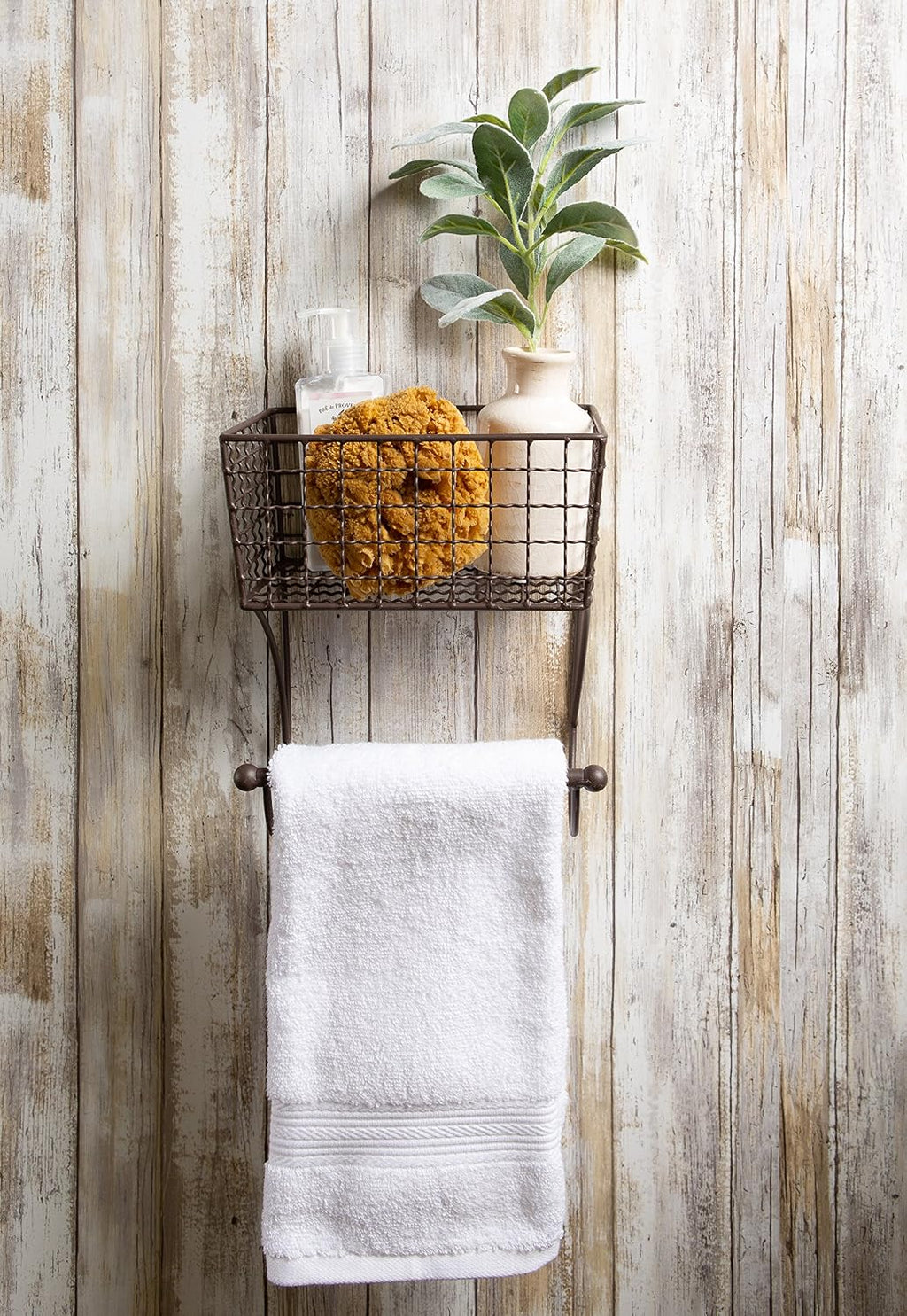 DII Rustic Bathroom Décor, Metal Storage, Small Towel Bar, Rustic