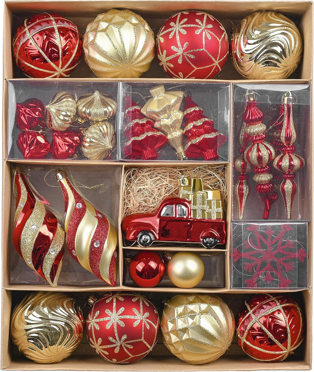 Valery Madelyn 60ct Christmas Tree Decorations Ball Ornaments Set