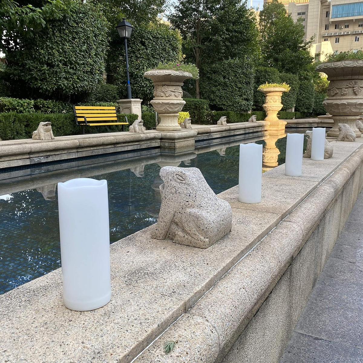 1 Pack Outdoor LED Flameless Pillar Candle with Remote and Timer, 3” x 7”