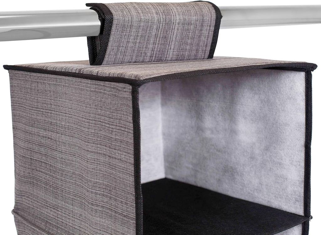 Internet's Best Hanging Closet Organizer - 6 Shelf - Clothing Sweaters Shoes Accessories Storage - Grey