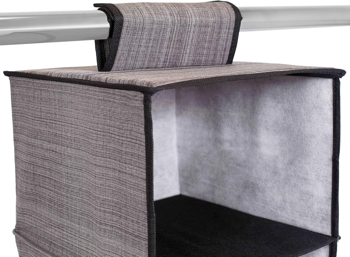 Internet's Best Hanging Closet Organizer - 6 Shelf - Clothing Sweaters Shoes Accessories Storage - Grey