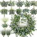 160Pcs Artificial Eucalyptus Stems, 14 Style Fake Greenery for Vase