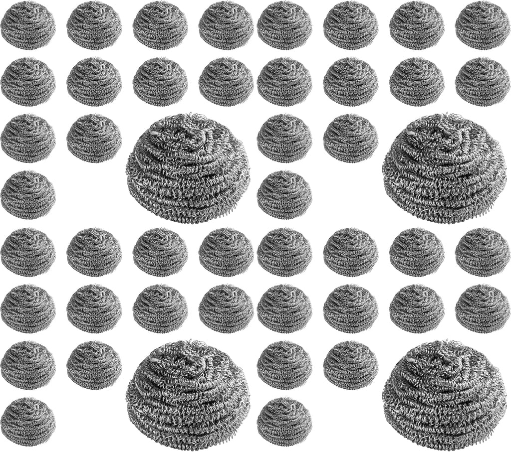New Star Foodservice Extra Large (50 Grams) Stainless Steel Sponges Scrubbers, Set of 12 (Pack of 4)