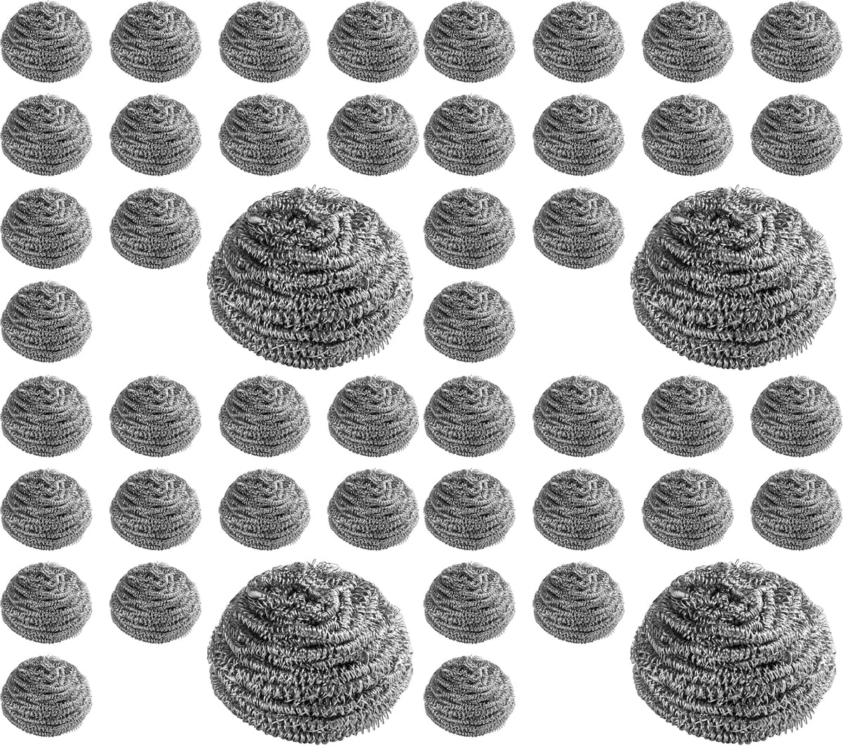 New Star Foodservice Extra Large (50 Grams) Stainless Steel Sponges Scrubbers, Set of 12 (Pack of 4)