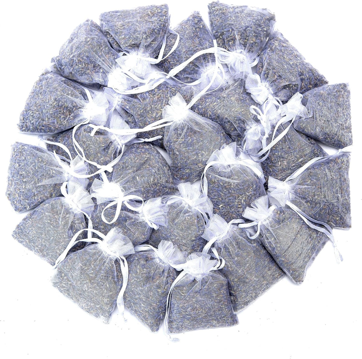 Lavande Sur Terre French Lavender Sachets for Drawers and Closets Fresh Scents, Set of 24, Home Fragrance Sachet for Closets and Drawers, White, LV-C-24-2
