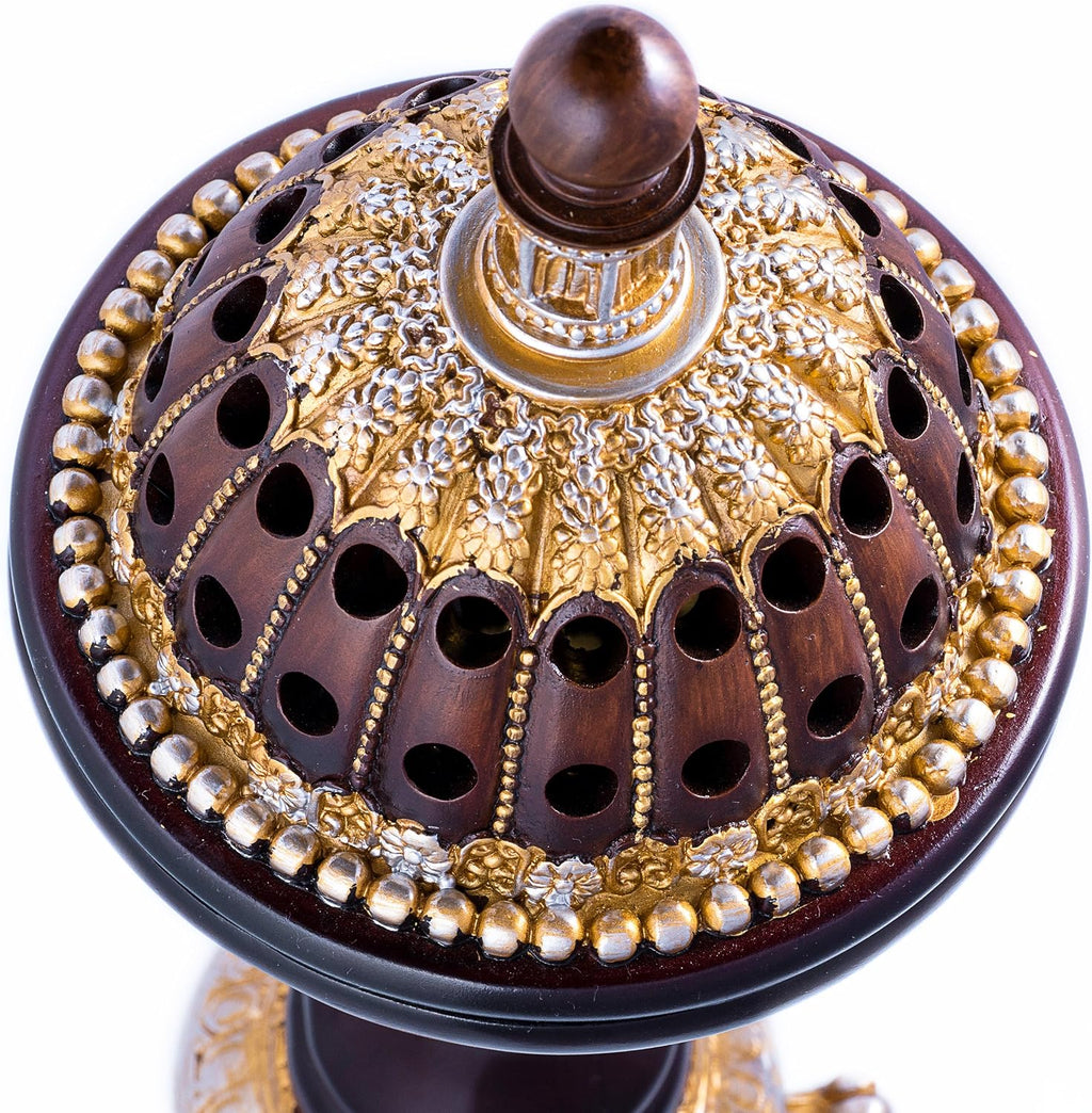 AM Luxury Globe Incense Burner - Bakhoor Cone Holders | Frankincense Charcoal Burner | Mabkhara | for Office & Spiritual Décor (Brown)